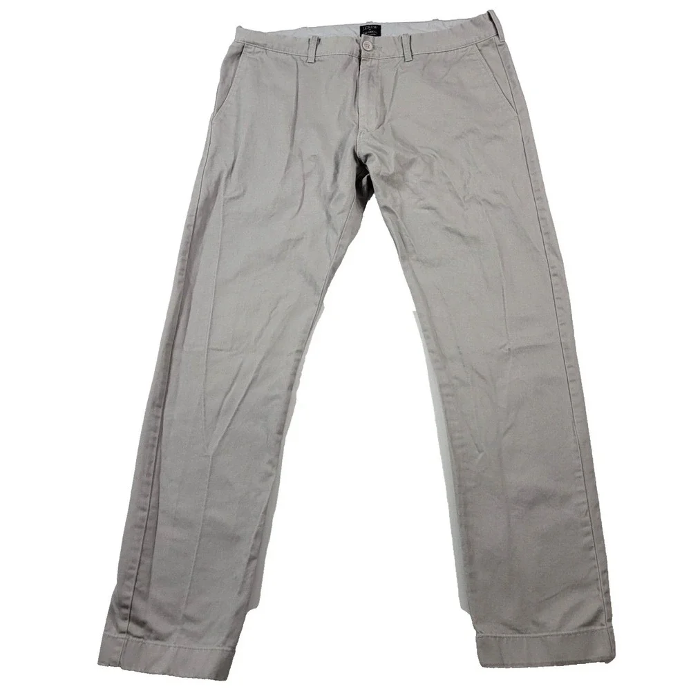 J Crew Slim Fit Chino Pants Mens 34x30 Light Grey‎ The Driggs Flex